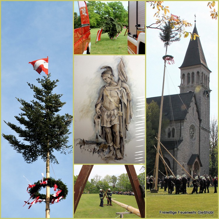 Maibaumaufstellen Collage