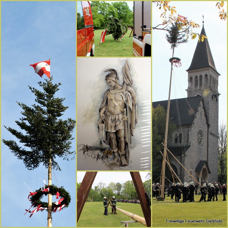 Maibaumaufstellen Collage